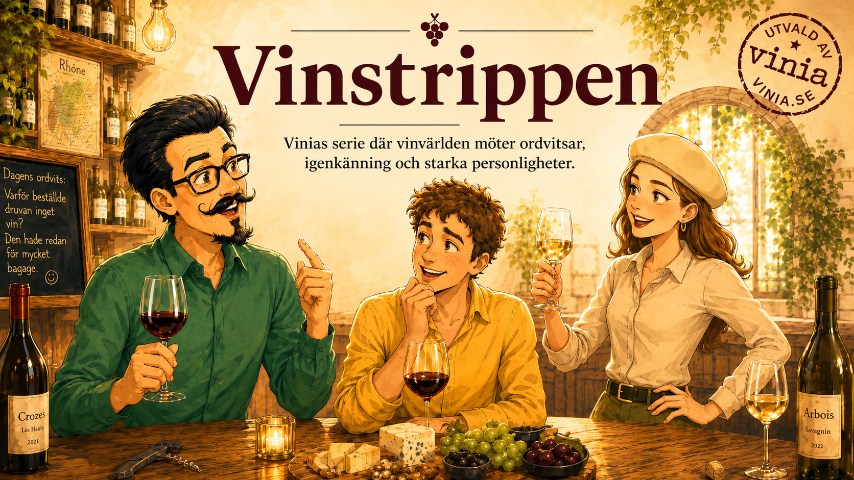 Vinstrippen – Vinias serie där vinvärlden möter ordvitsar, igenkänning och starka personligheter